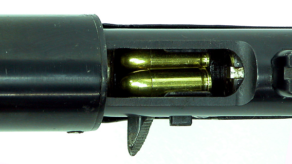 The double stack magazine holds 5 rounds of calibre .32 ACP.